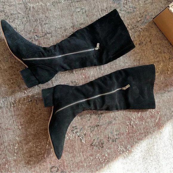 Doen Cannes Black Suede Knee-High Women's Boots sz 40/9 - Picture 5 of 5